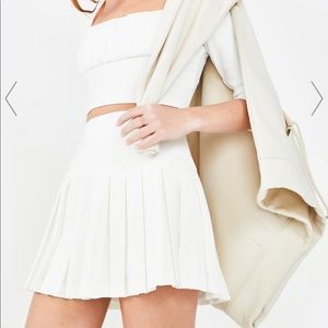 trendy NEW white pleated tennis skirt with shorts
